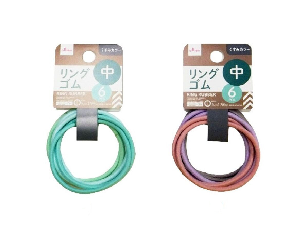 Ring Rubber Bands (Muted Colors, 6 Pieces)