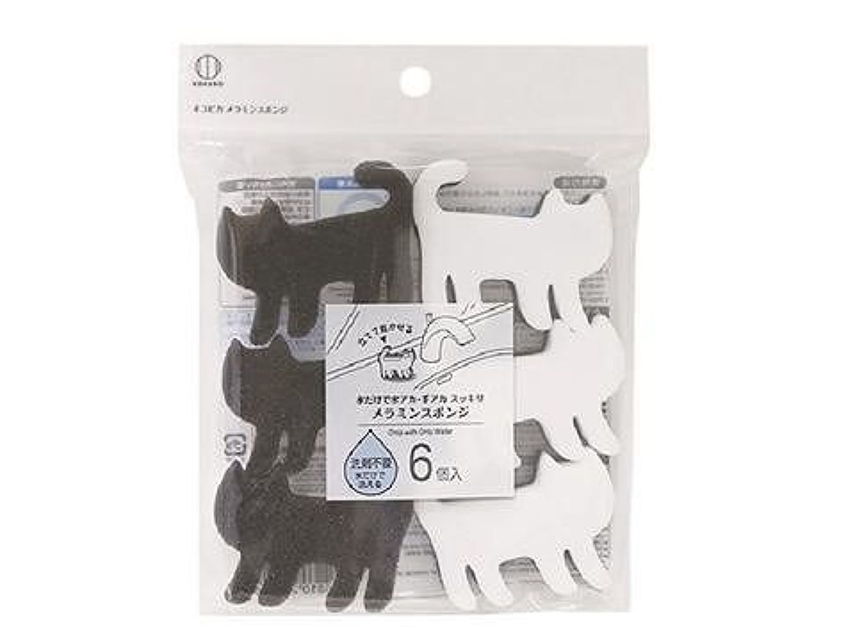 Cat-shaped Melamine Kitchen Sponge (6-pack)