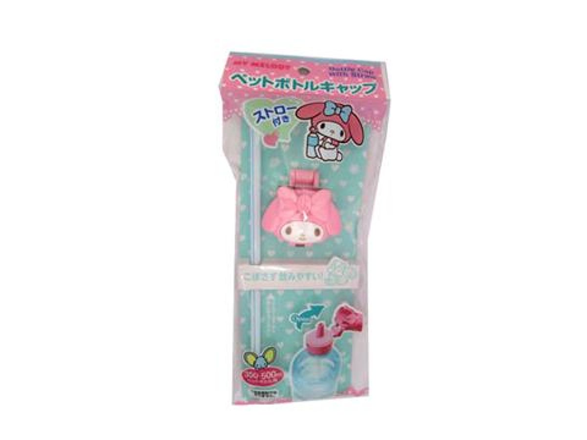 My Melody PET Bottle Cap with Straw
