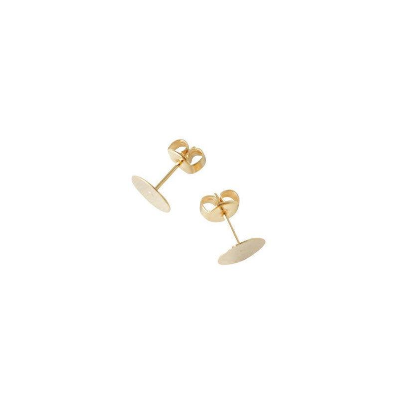 Gold Color Earrings with Round Plates (4 Pieces)