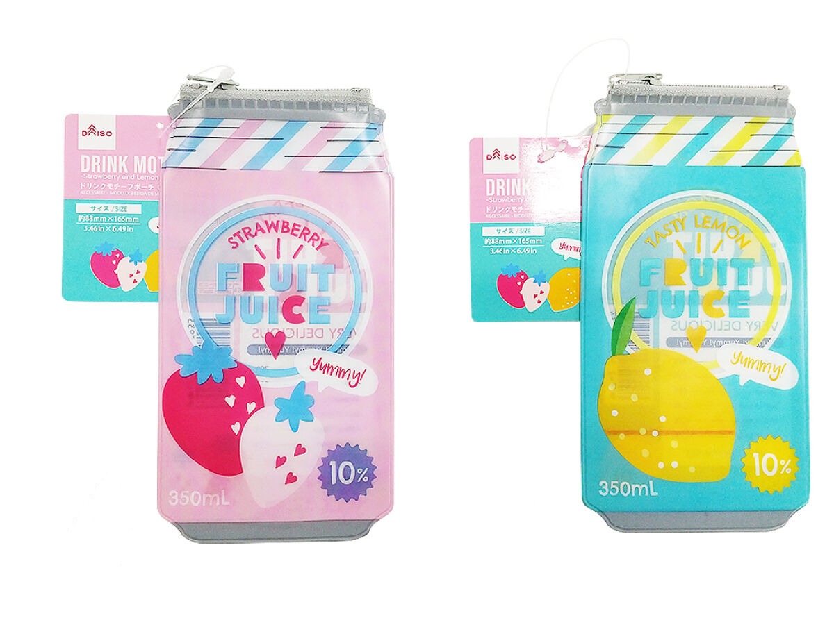 Drink Motif Pouch (Strawberry & Lemon)
