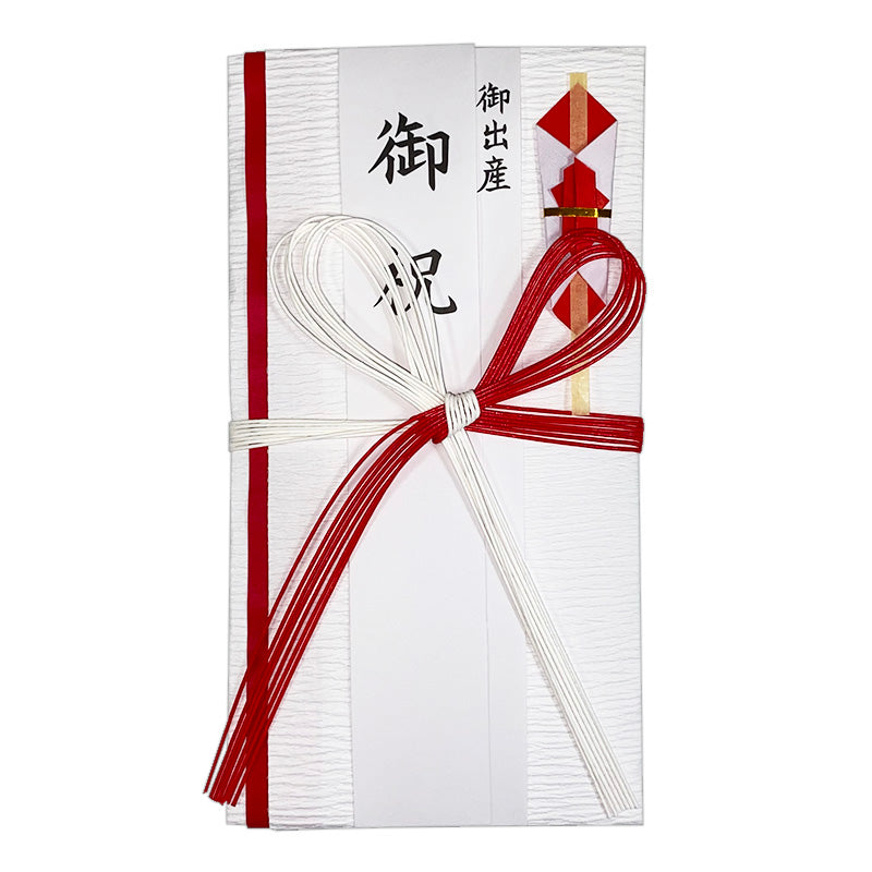 Washi Funeral Envelope (Red and White Flower Knot)