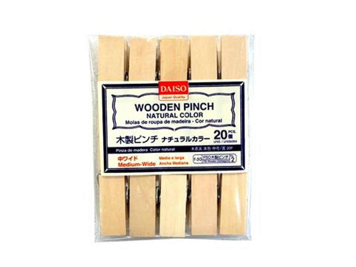 Wooden Clips Natural Color (20 pcs, Medium Wide)