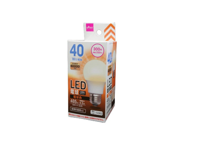 LED Bulb (Equivalent to 40W, Warm White)