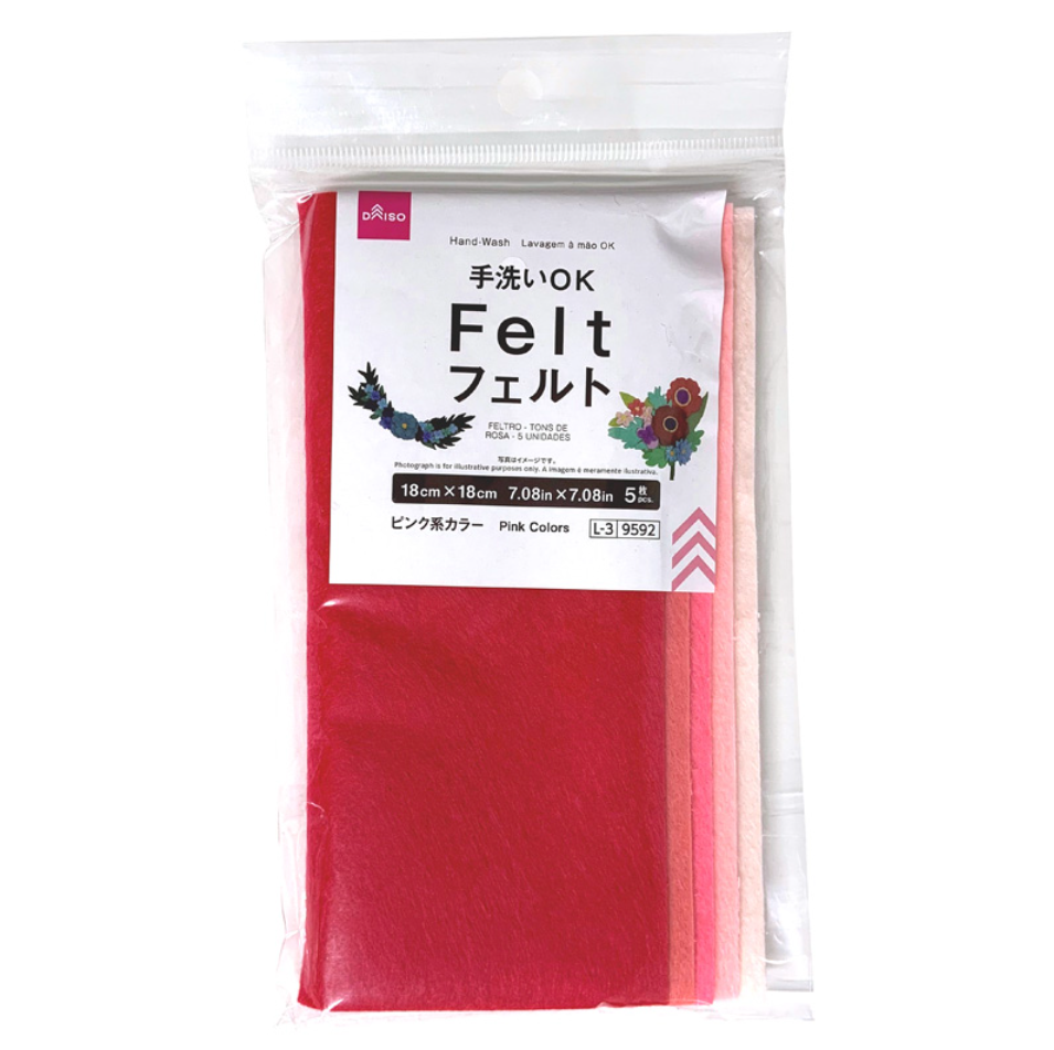 Felt (Pink Color, Set of 5)
