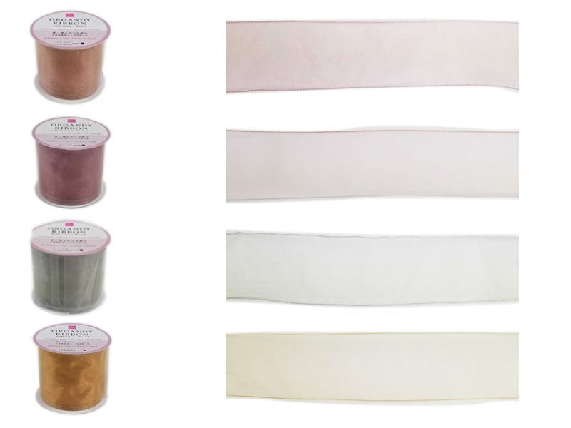 Organza Ribbon (Muted Colors, Wired)