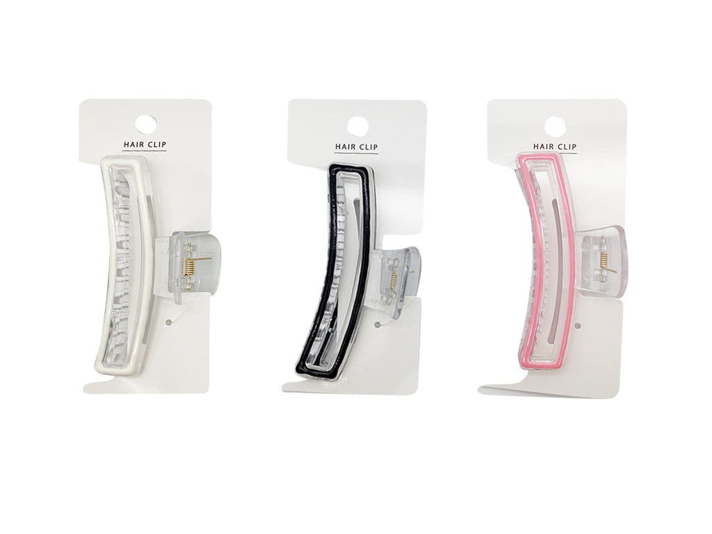 Piping Curved Slim Square Hair Clip