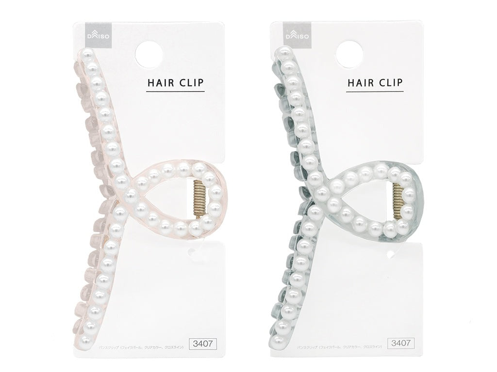 Vance Clip (Fake Pearl, Clear Color, Cross Line)