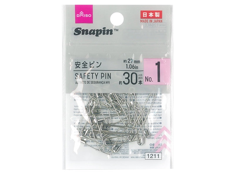 Safety Pins (No. 1, 27mm, 30 pcs)