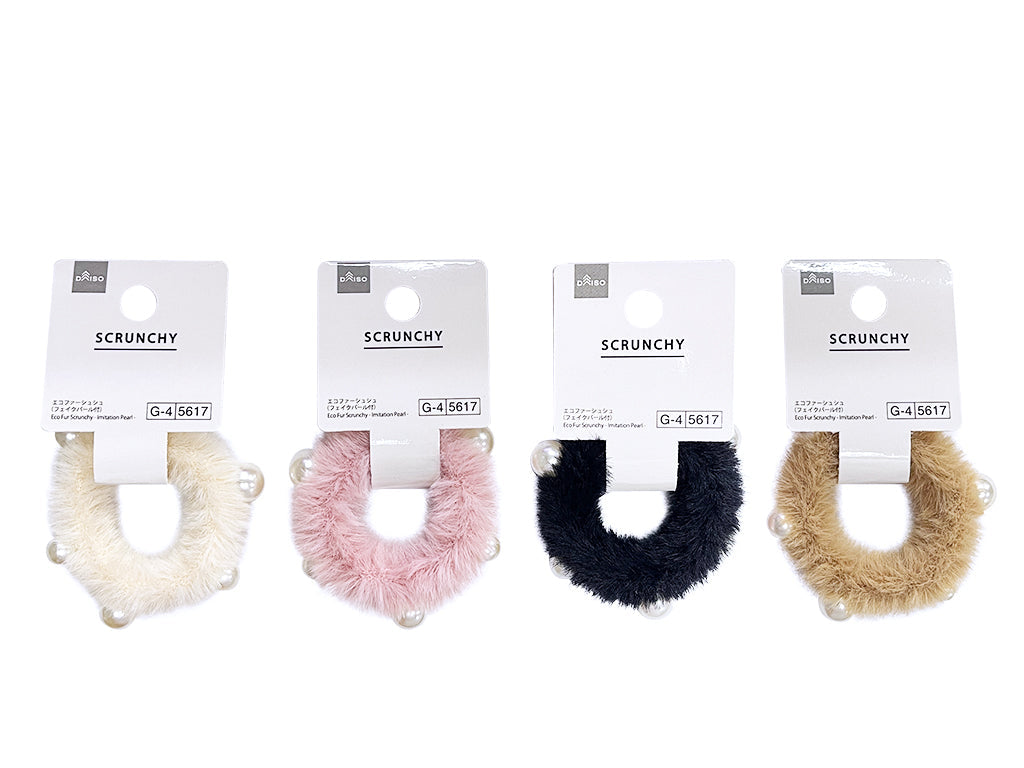 Eco Fur Scrunchie (with Fake Pearl)