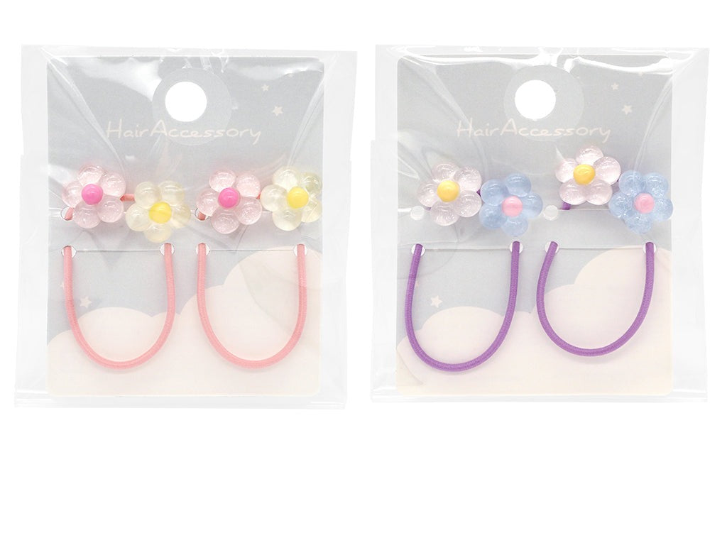 Hair Pony Set (Double, Flower)