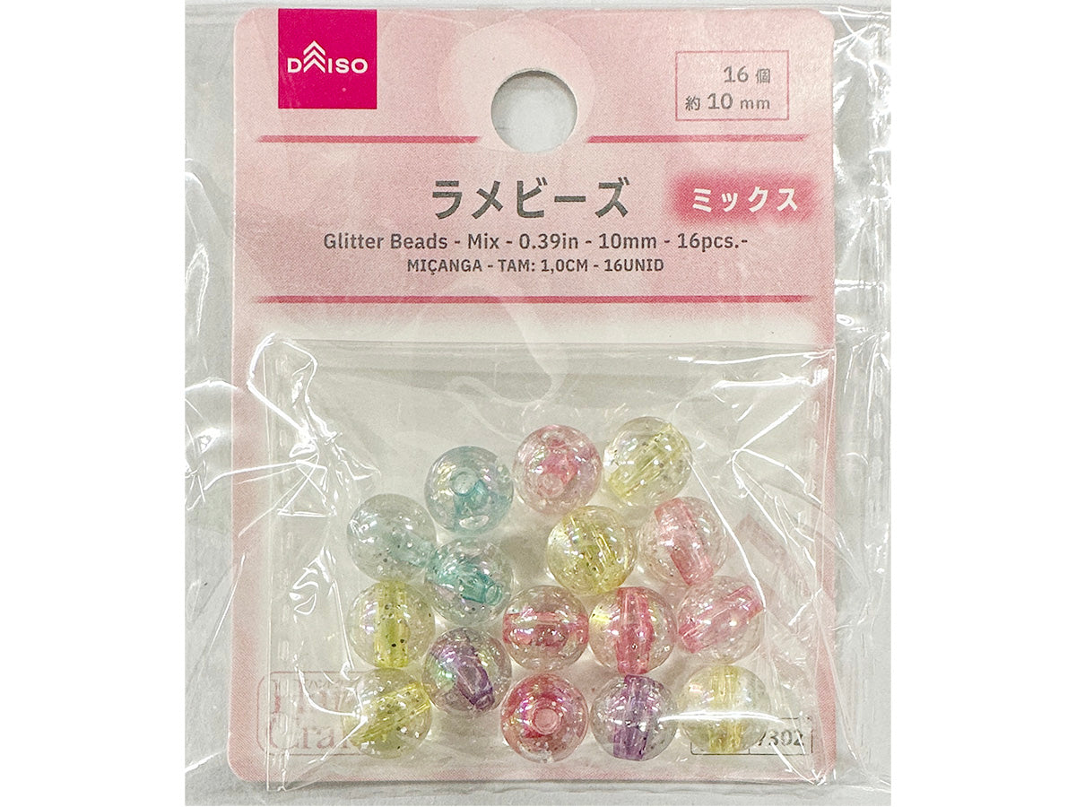 Glitter Beads (Mix, 16 Pieces)