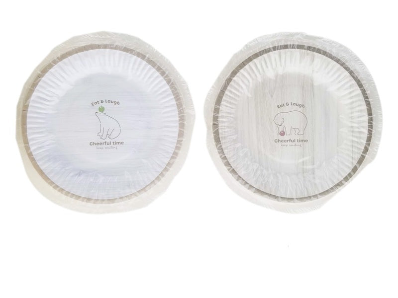 Paper Plates (Simple Wood, Round, 12 Pieces)
