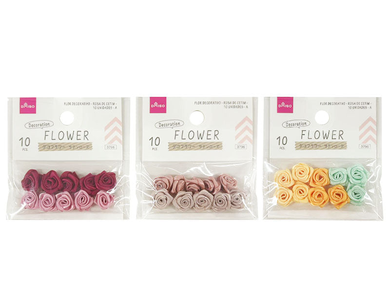 Decorative Flower (Satin Rose, 10 pcs, A)