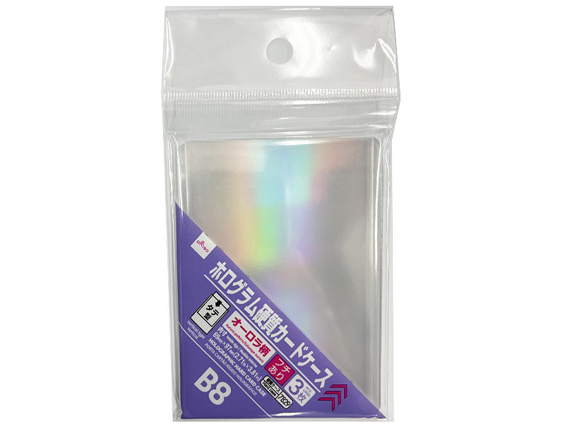 Hologram Hard Card Case (Aurora Pattern, Vertical, B8 Size, 3 Pieces)