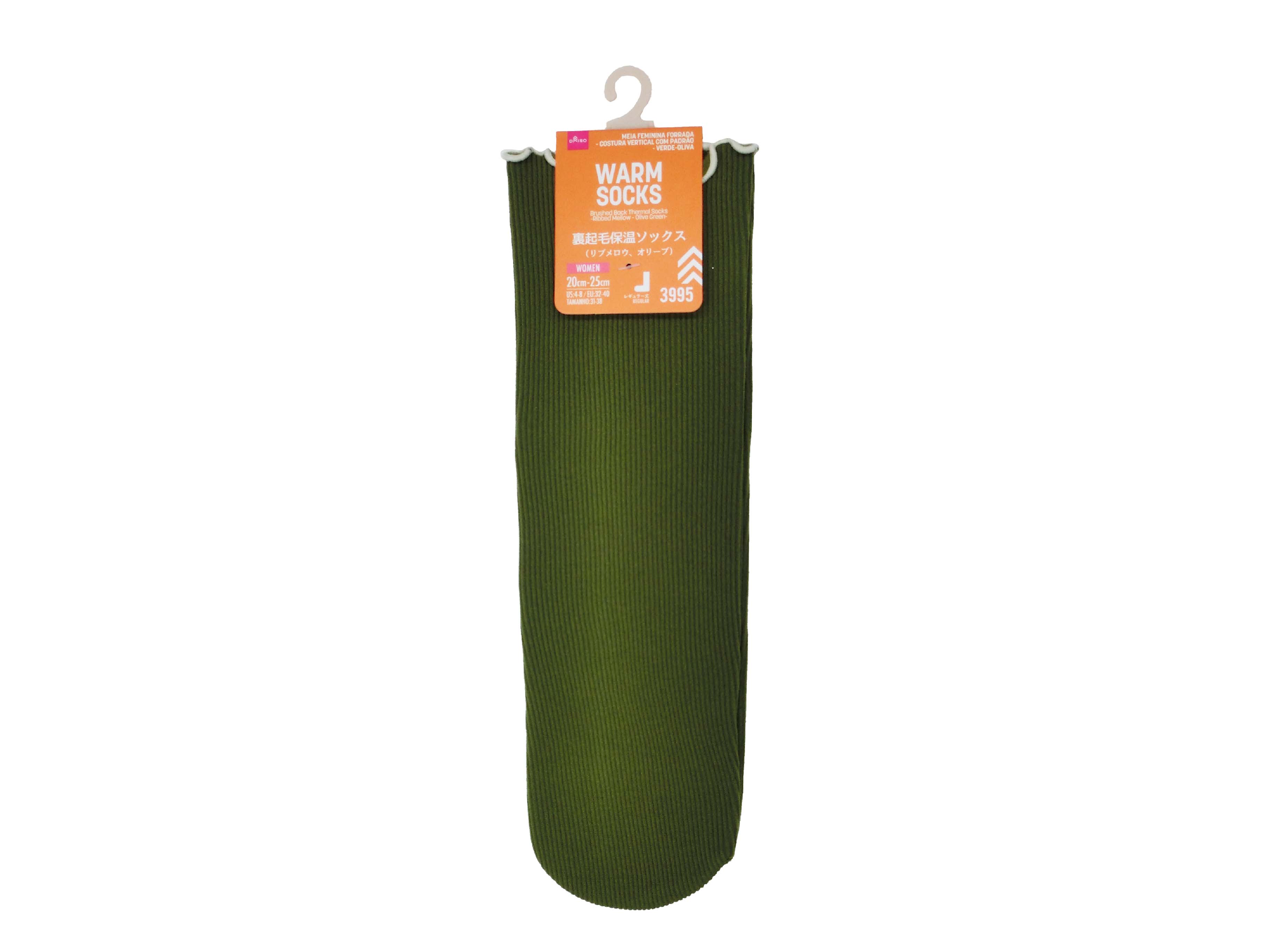 Fleece Lined Thermal Socks (Ribbed Mellow, Olive)