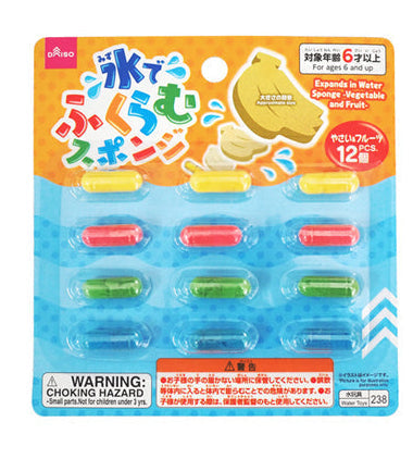 Expanding Sponge (Vegetables & Fruits, 12 Pieces)