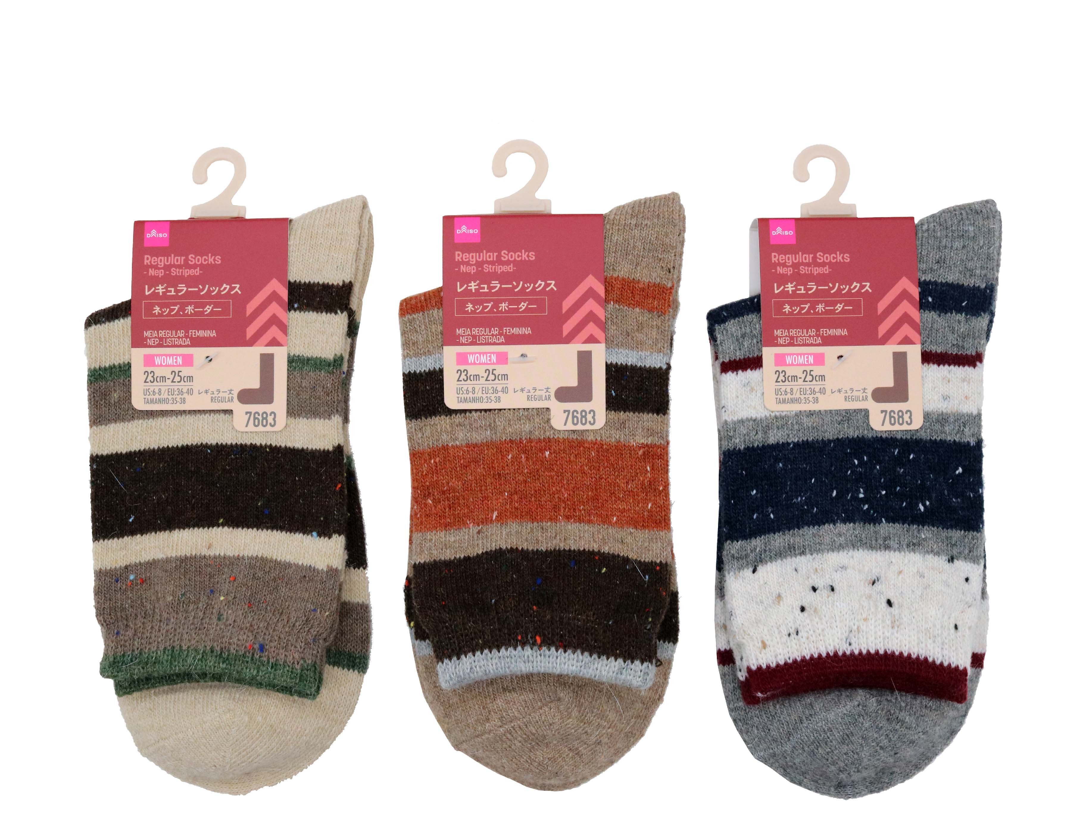 Regular Socks (Ladies, Nep, Striped)