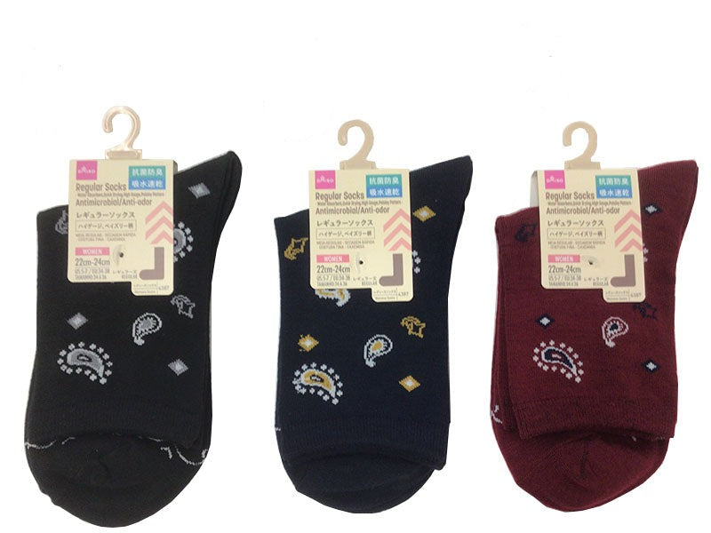 Regular Socks (Antibacterial, Deodorizing, Quick-Drying, Paisley Pattern)