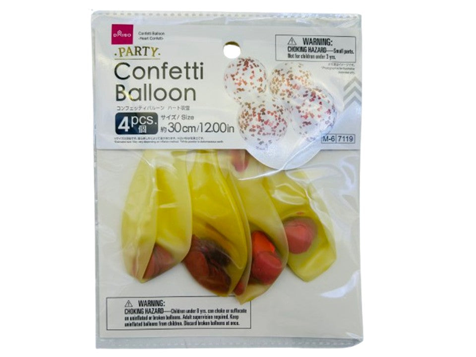 Confetti Balloon (4 Pieces, Heart Snow)