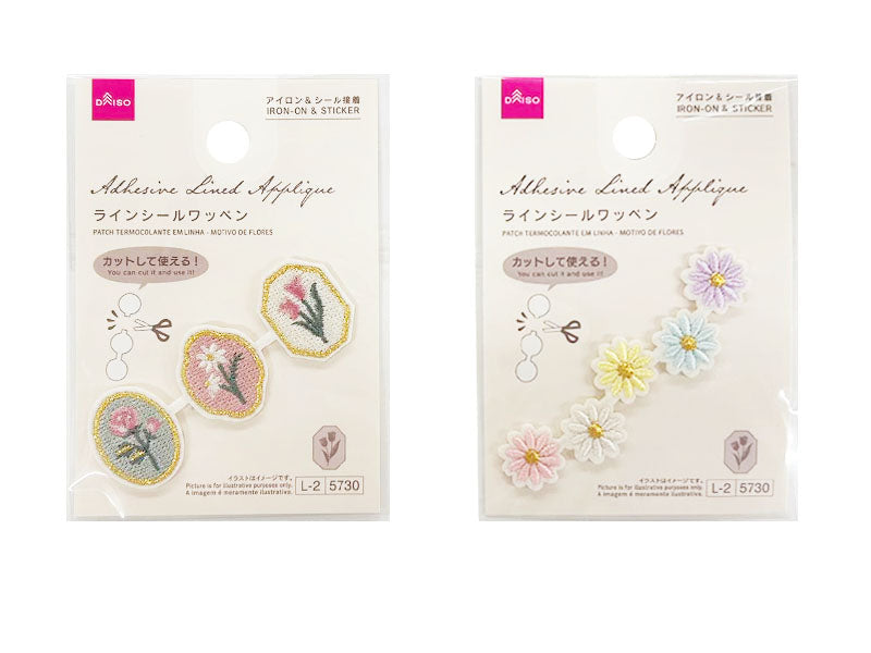 Line Sticker Patch (Flower Motif)