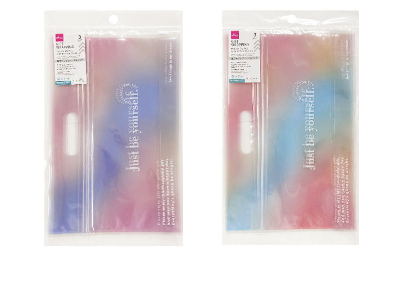 Bottom Gusset Zip Handle Bag (Gradient, 3 Pieces)