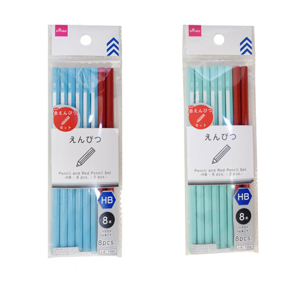 Pencil (HB 6 pcs) + Red Pencil (2 pcs) Set