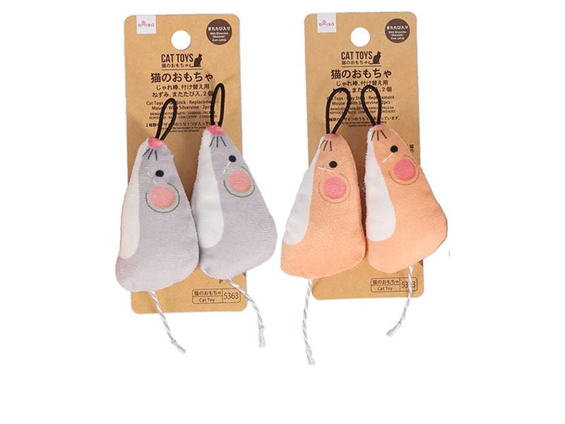 Cat Toy (Teaser Wand, Replacement, Mouse with Catnip, 2 pcs)