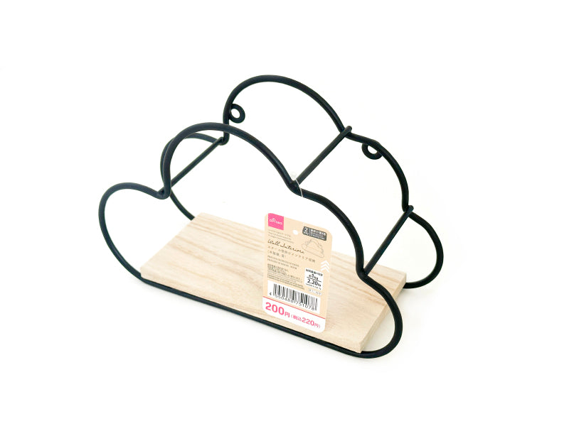 Steel Wall-Mounted Interior Storage (Wooden Shelf, Cloud)