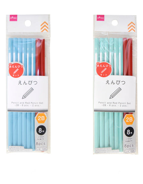 Pencil Set (2B 6 Pieces) + Red Pencils (2 Pieces)