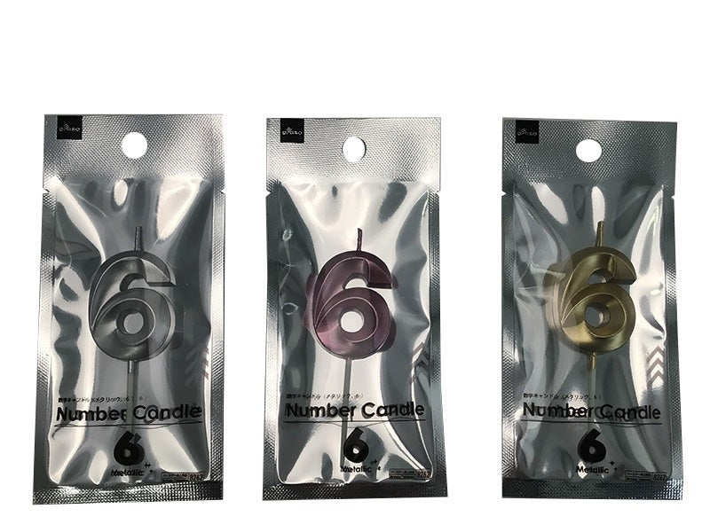 Number Candle (Metallic, 6)