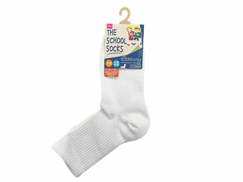 Antibacterial Deodorant School Regular Socks (White)