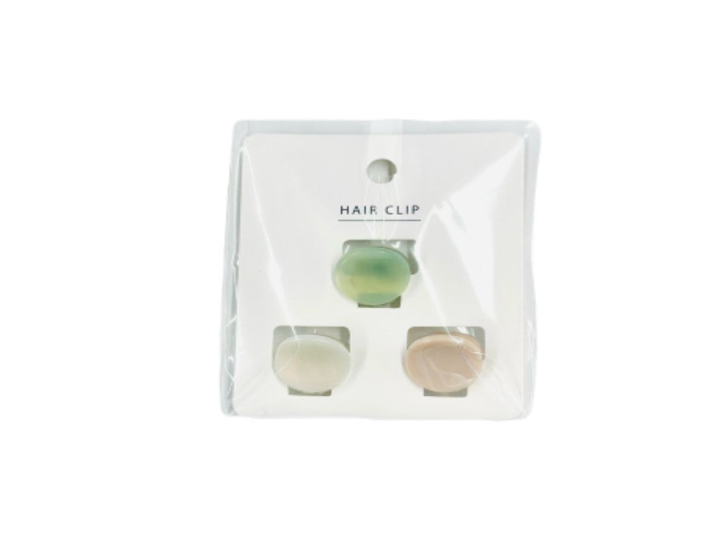 Marble Oval Mini Clips (3 Pieces)