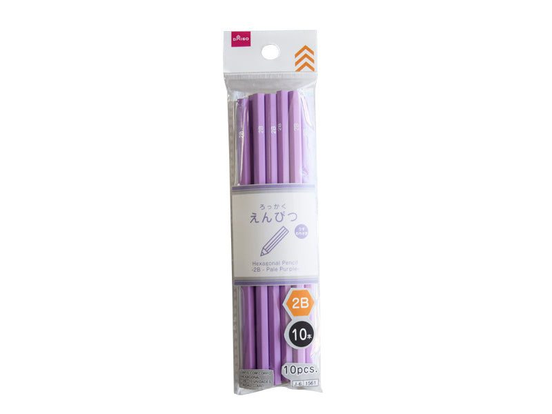 Hexagonal Pencil (2B, 10 pcs, Light Purple)