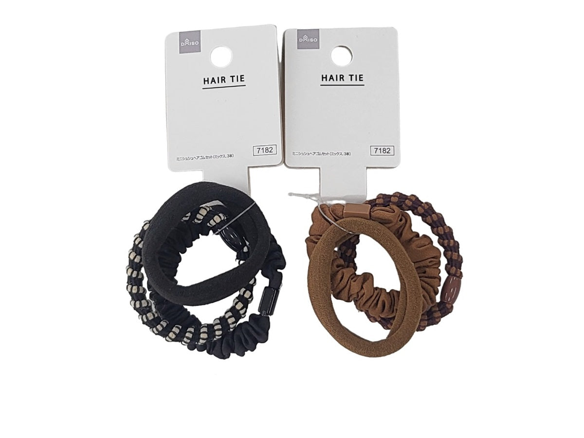 Mini Chouchou Hair Rubber Set (Mix, 3 Pieces)
