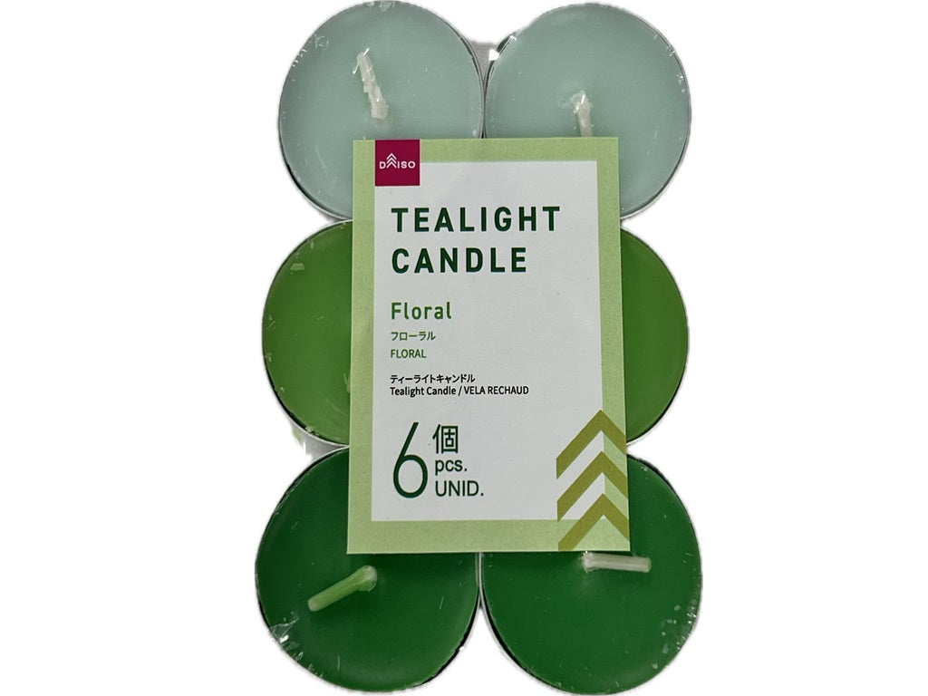 Tea Light Candle (6 pieces, Floral)