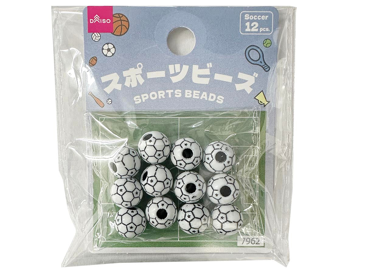 Sports Ball Beads (Soccer, 12 pcs)