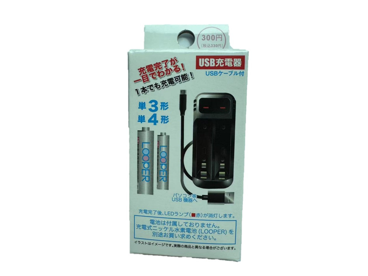 Nickel-Metal Hydride Battery USB Charger (Type-B Cable Included)