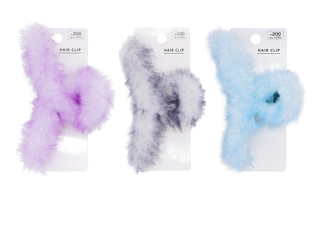 Eco-Fur Hair Clip (Point Color)