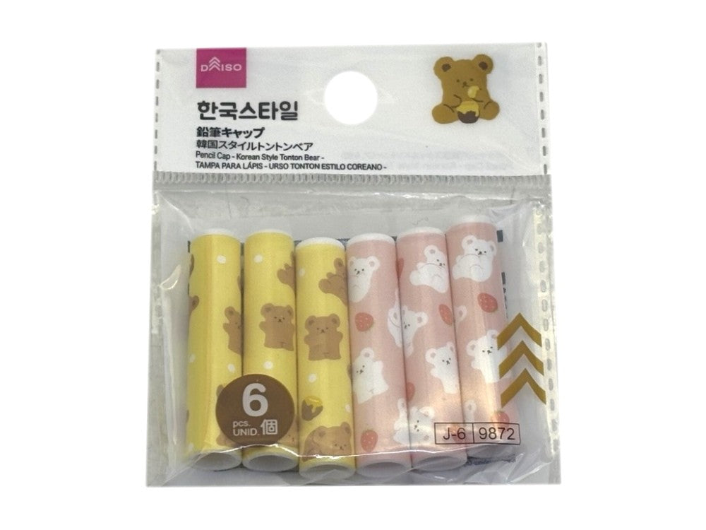 Pencil Caps (Korean Style Tonton Bear, 6 Pieces)