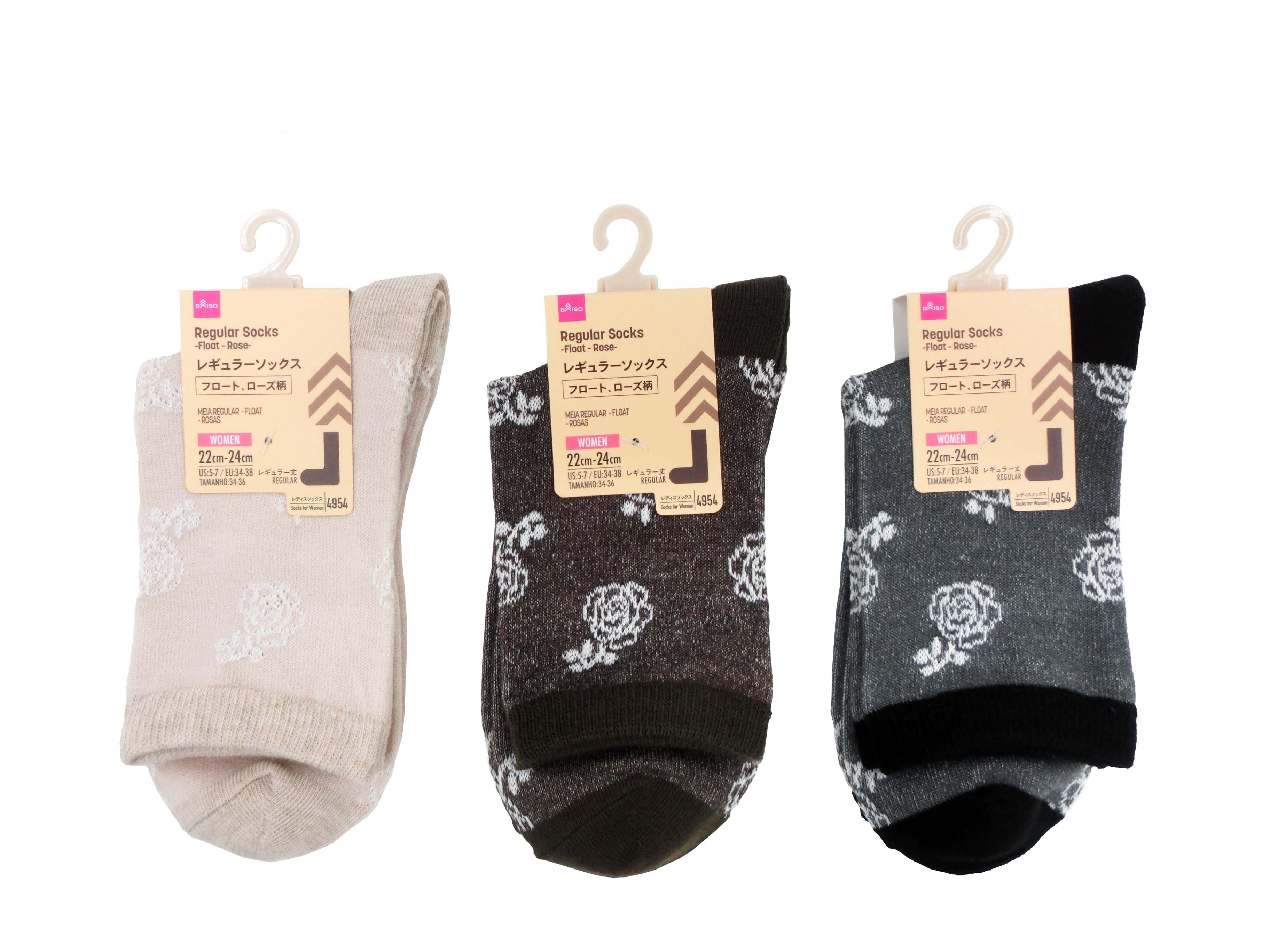 Regular Socks (Float, Rose Pattern)