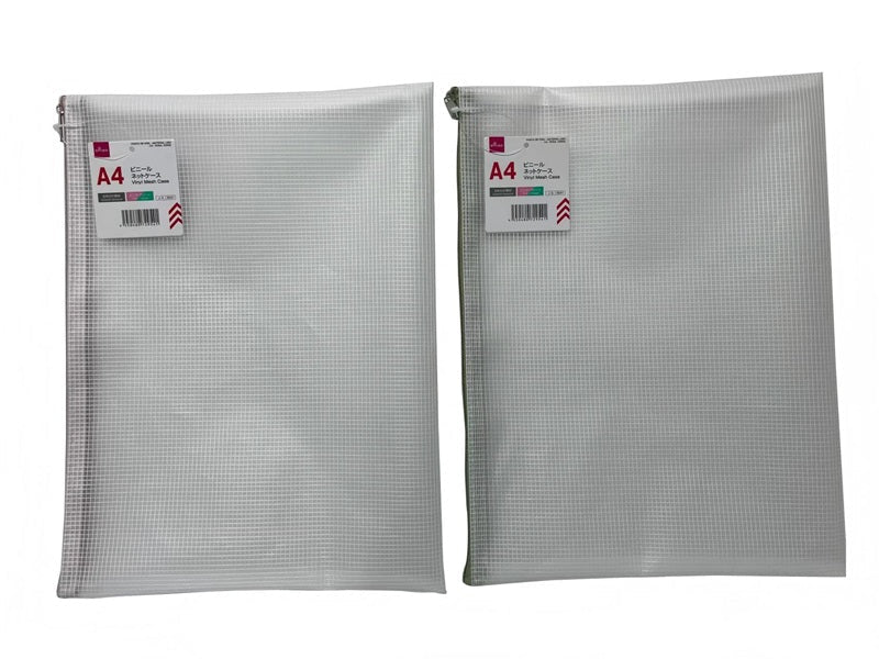 Vinyl Net Case (Smooth Material, A4, Pink & Green)
