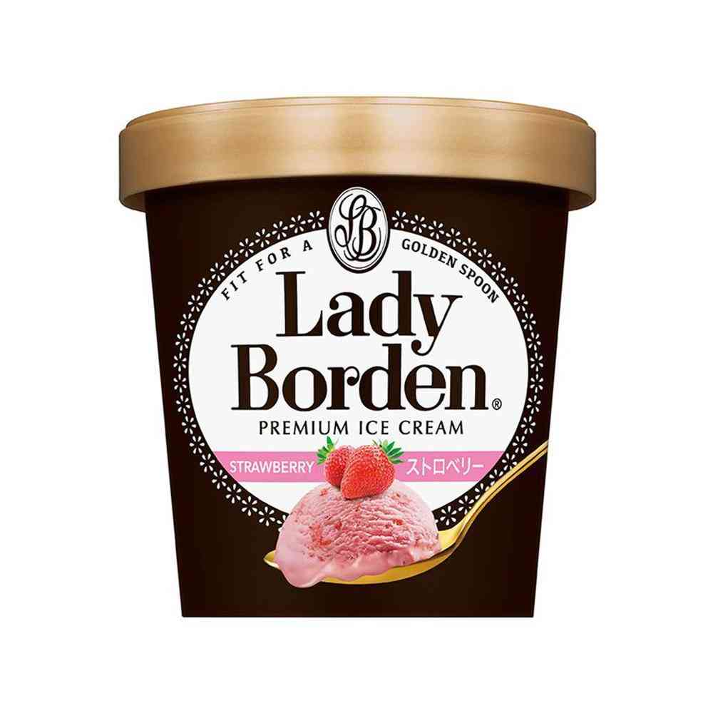 Lotte Lady Borden Pint Strawberry 470ml x 8