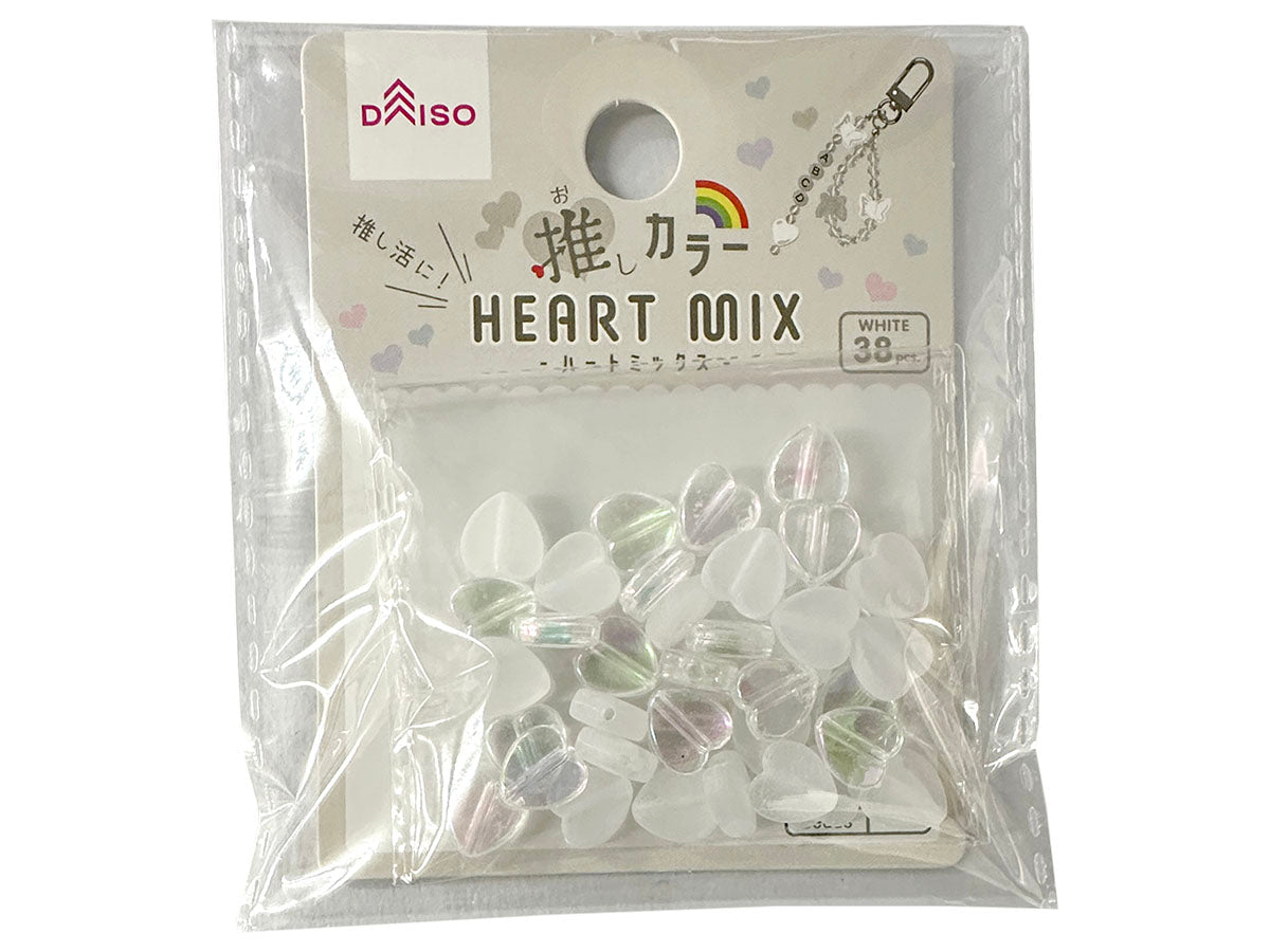 Heart Bead Mix (Favorite Color, White, 38 Pieces)