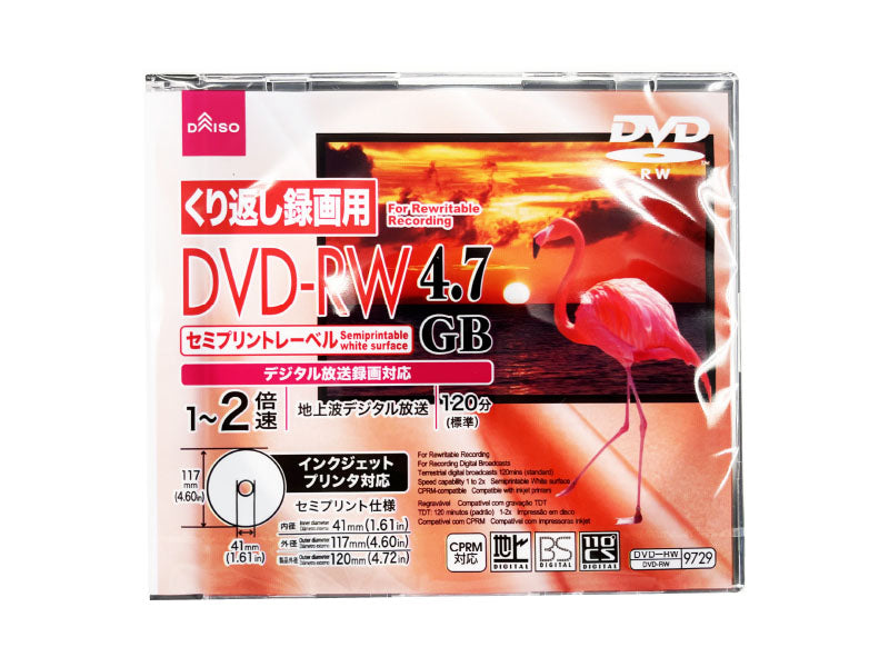 DVD-RW (Rewritable, 1-2x Speed, 120 Minutes, 4.7GB)