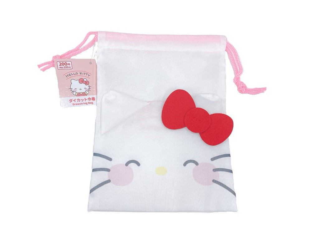 Die-Cut Drawstring Bag (Hello Kitty)