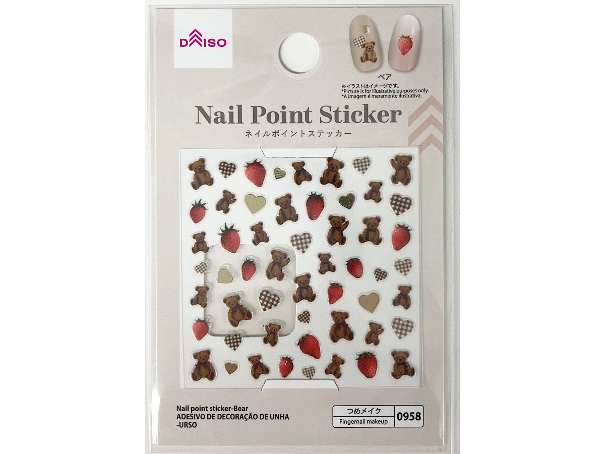 Nail Point Stickers (Bear)