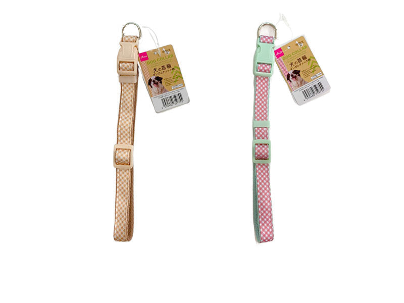 Dog Collar (Medium Dog, Gingham Check Pattern)