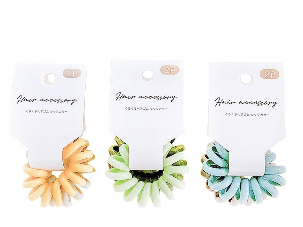 Curly Hair Ties (2P, Chic Colors, QRG-15)