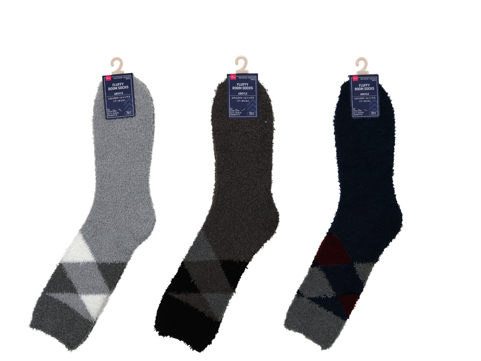 Fluffy Room Socks (Men's, Argyle)